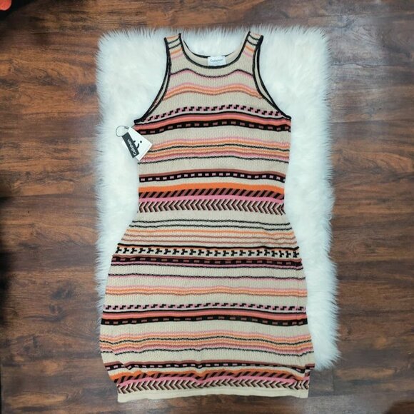 Callahan Knitwear Chic Boho Rosario Sleeveless Bodycon Knit Dress Size XXL NWT - Picture 3 of 15